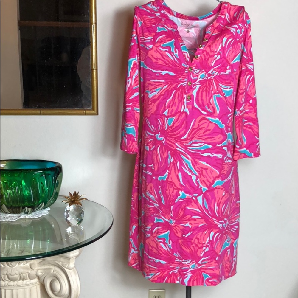 Lilly Pulitzer long sleeve comfortable dress EUC